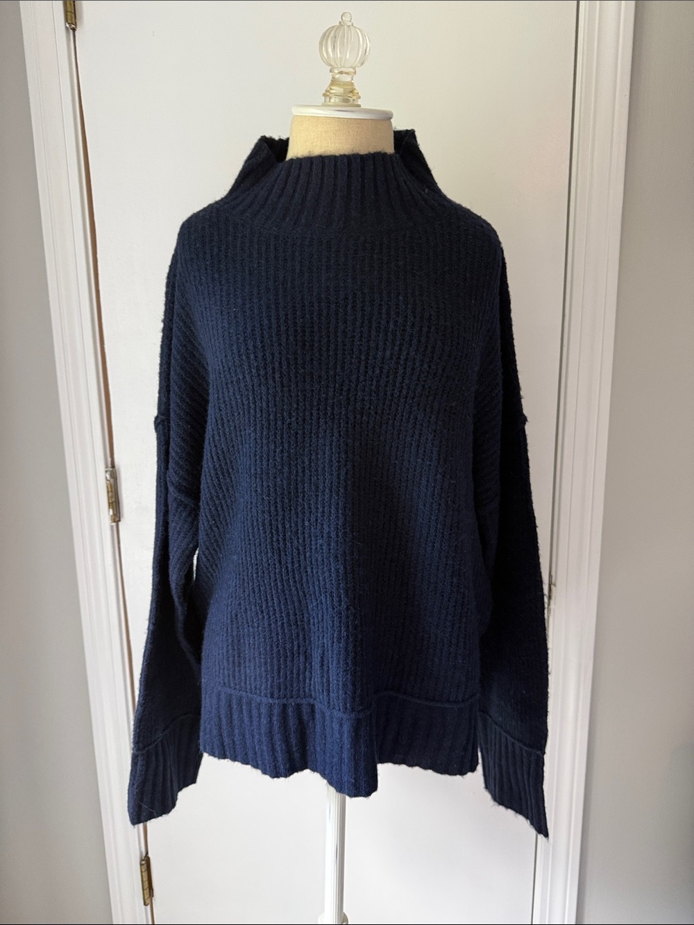 Women’s Ribbed Funnel Neck Sweater - Navy NWT